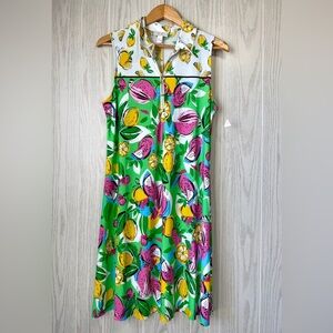 Ivy Lane Citrus Print Zip-Front Sleeveless Dress